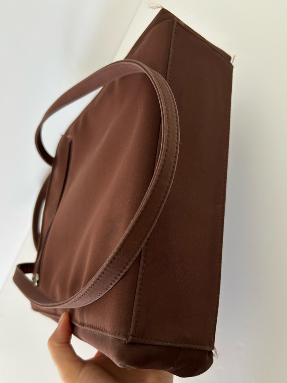 Vintage Y2K Handbag Shoulder Tote (Flawed) - Unbranded - Color: Burgundy/Brown - Picture 10 of 16